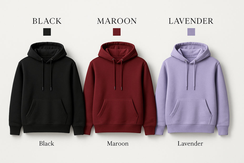 Available Colors - Black Maroon Lavender