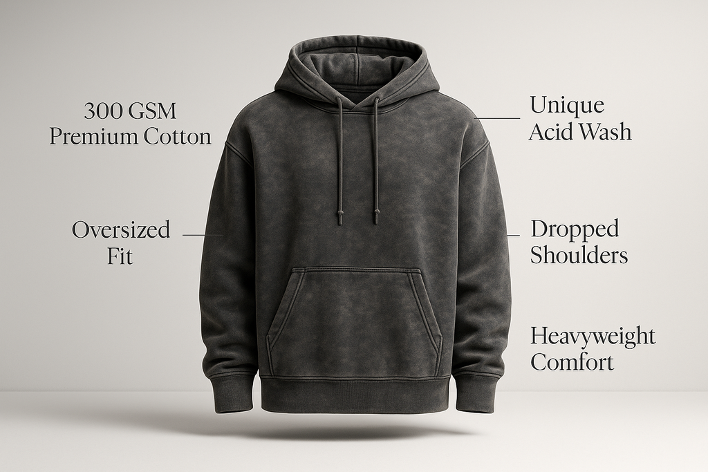 Kapda official | Premium Oversized Acid Wash Hoodie