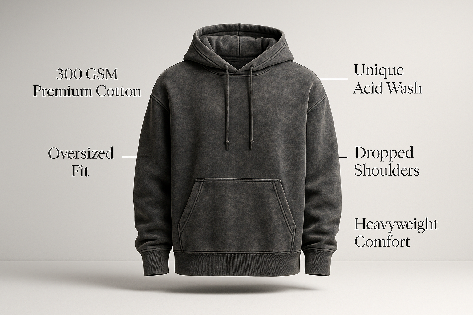 Kapda official | Premium Oversized Acid Wash Hoodie