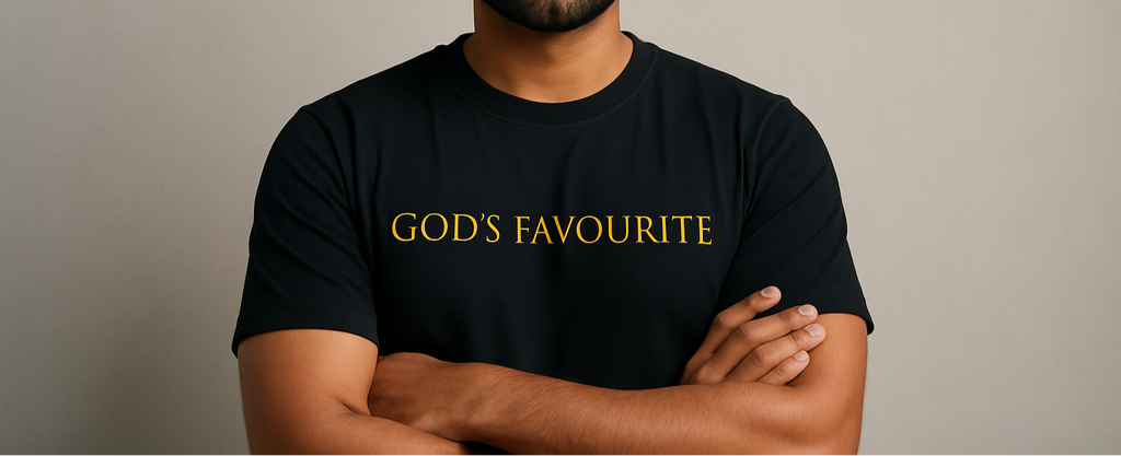 Indian man wearing black crew neck t-shirt